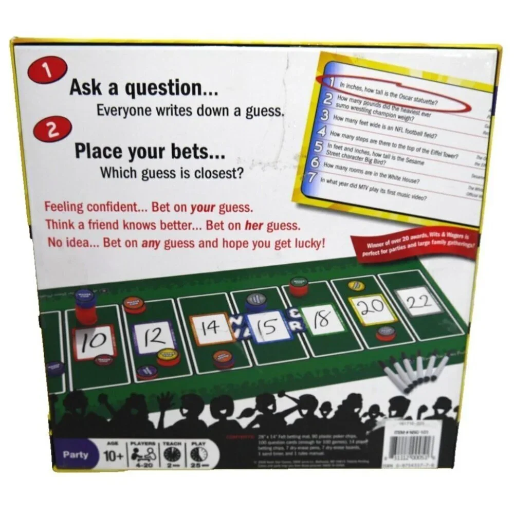 WITS & WAGERS Questions and Bets Party Game NORTH STAR GAMES 2009, NEW